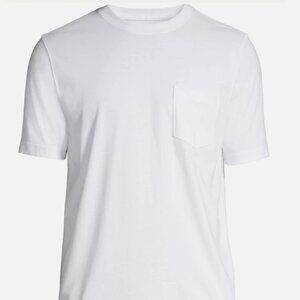 3 Lands’ End Men’s Super-T Pocket T-Shirts White Size Medium M